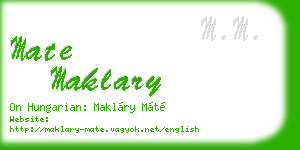 mate maklary business card