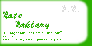 mate maklary business card